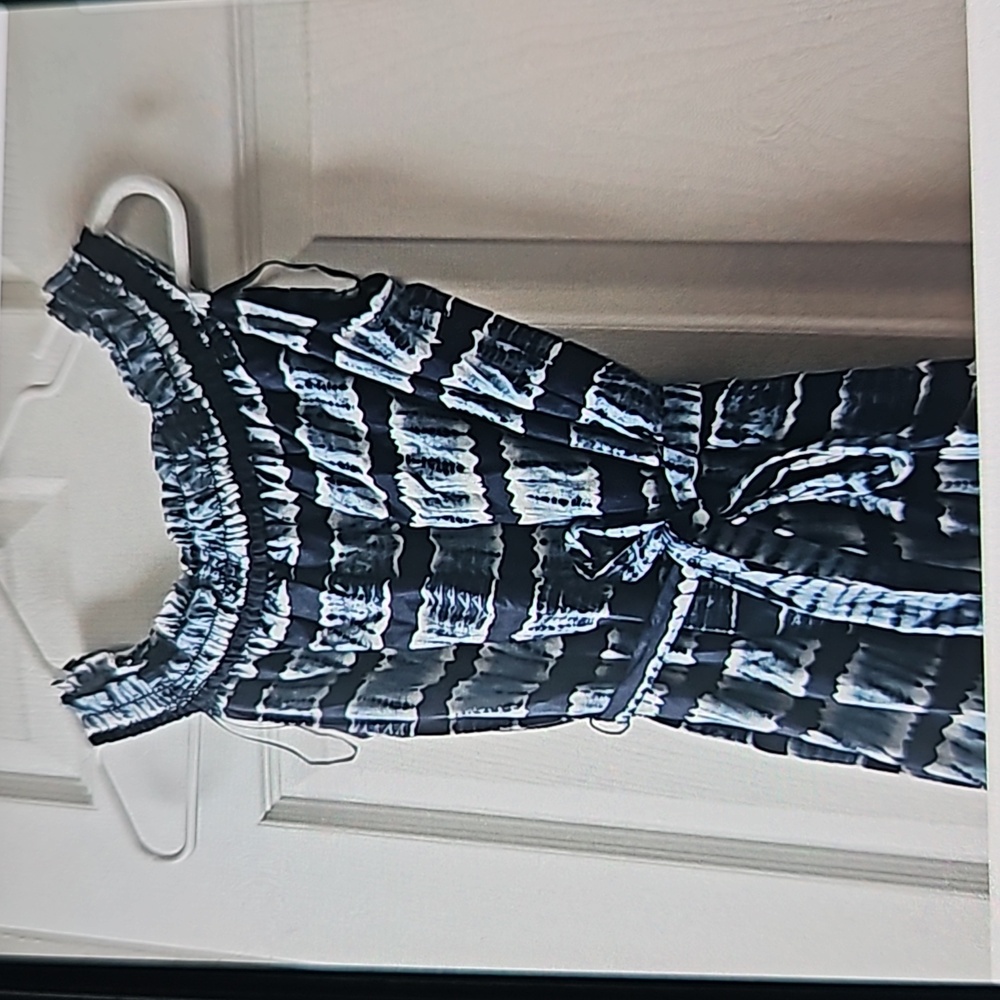 MICHAEL Michael Kors  Off-Shoulder Shibori Striped Dress S - Picture 3 of 5